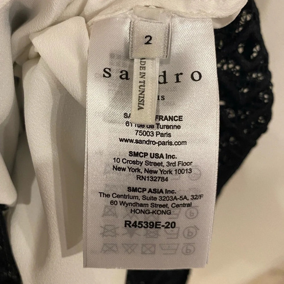 Sandro Lace Overlay Midi Dress Size 2 EUC - Picture 3 of 5